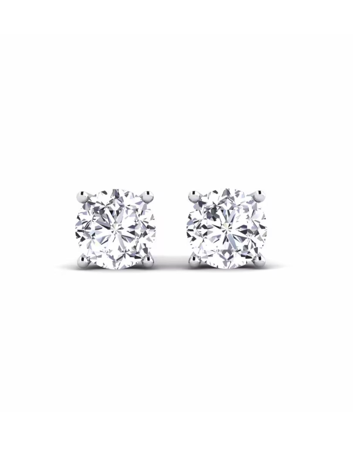 2.22 tcw, F-G Diamond Studs , 14KW Gold, Martini setting w/screwback- Ref 2DSE €1,350